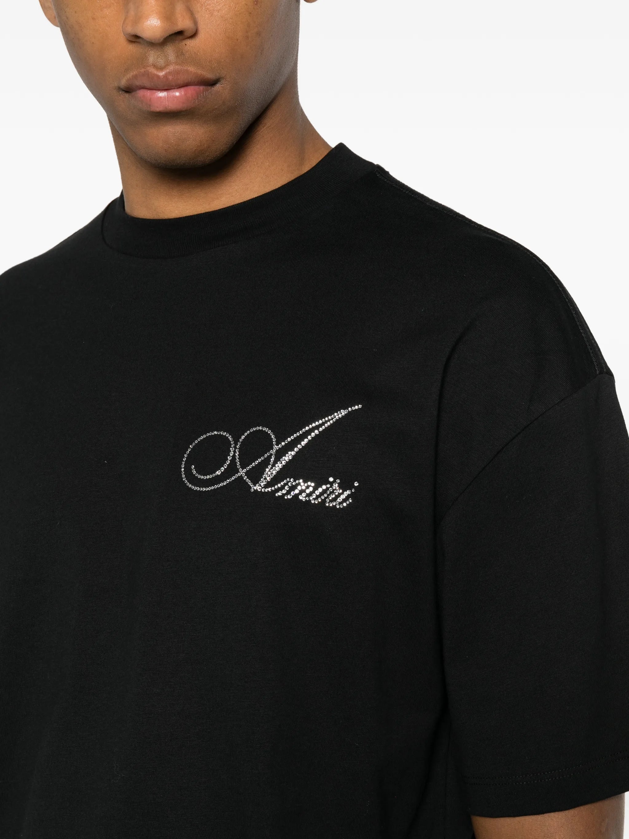 crystal AMIRI script oversized tee