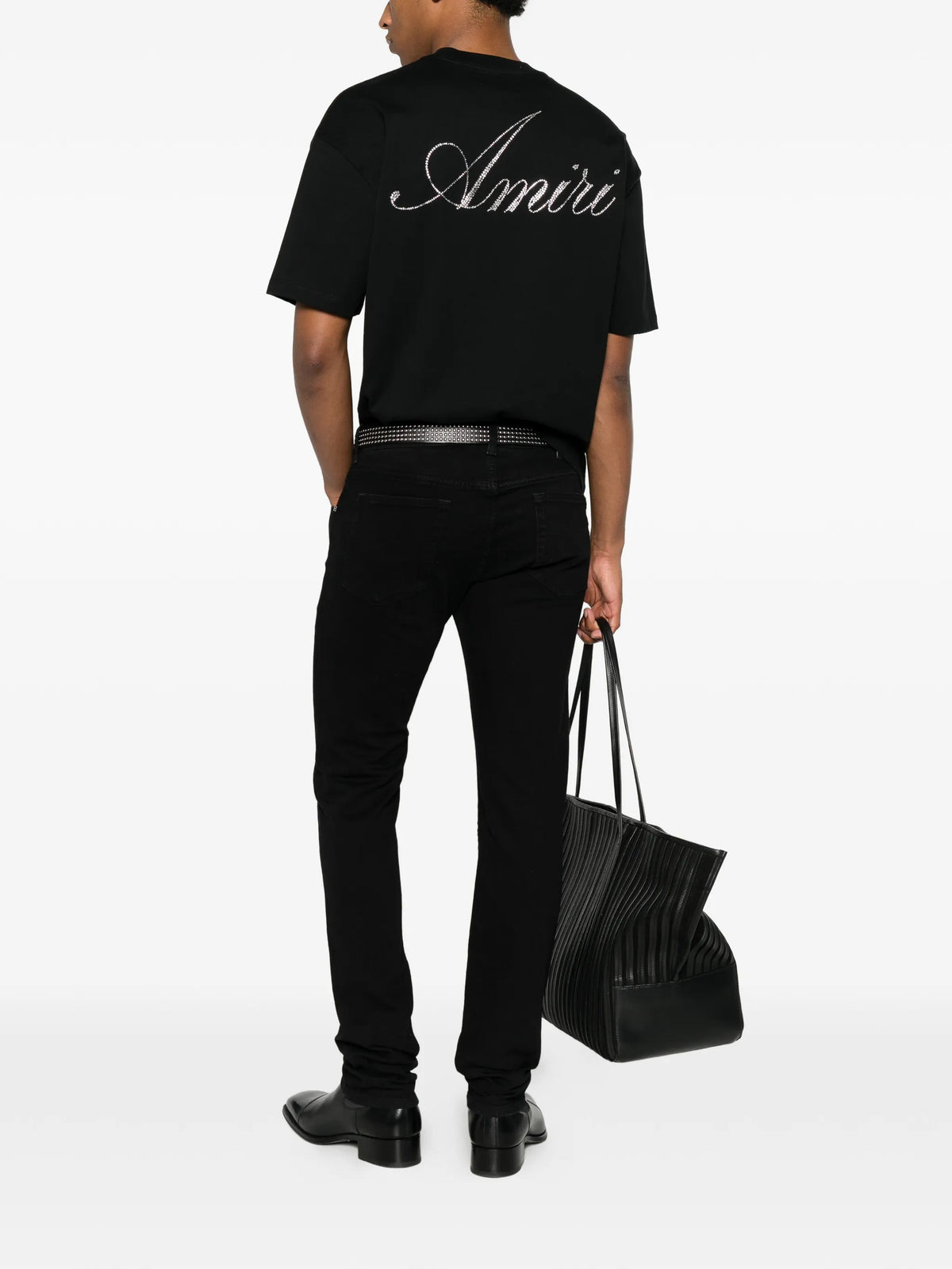 crystal AMIRI script oversized tee