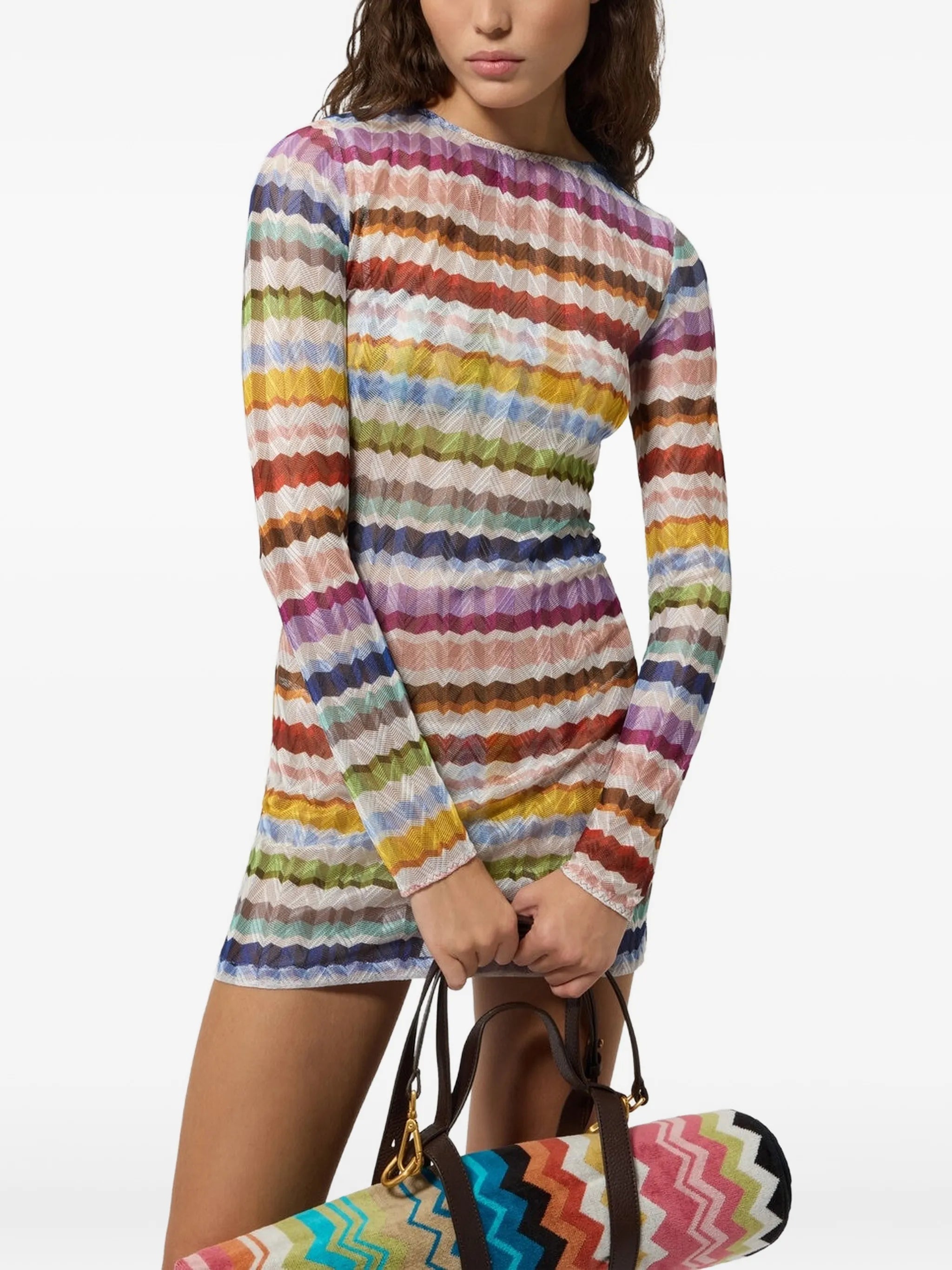 long-sleeve T-shirt with Zigzag motif