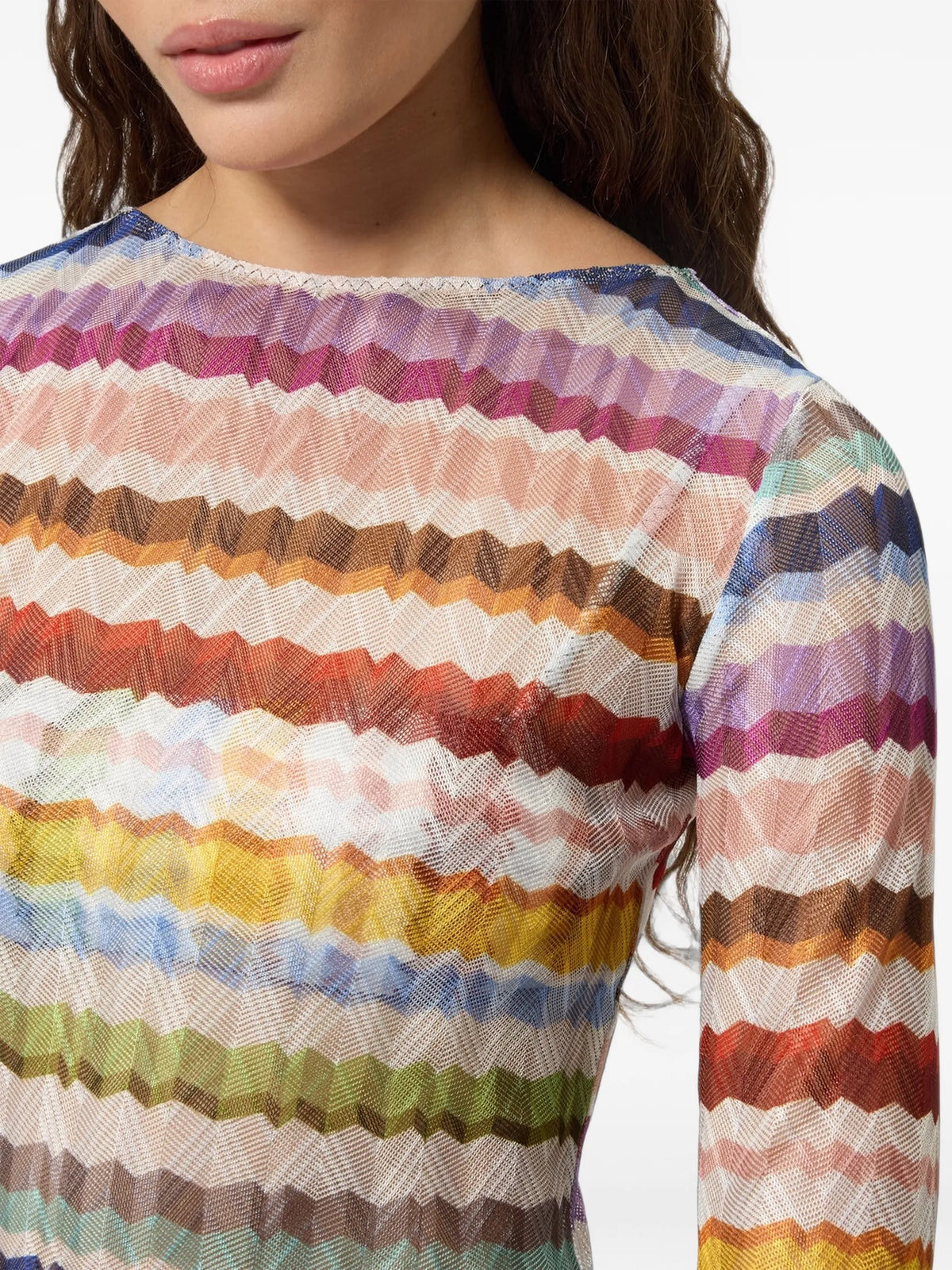 long-sleeve T-shirt with Zigzag motif