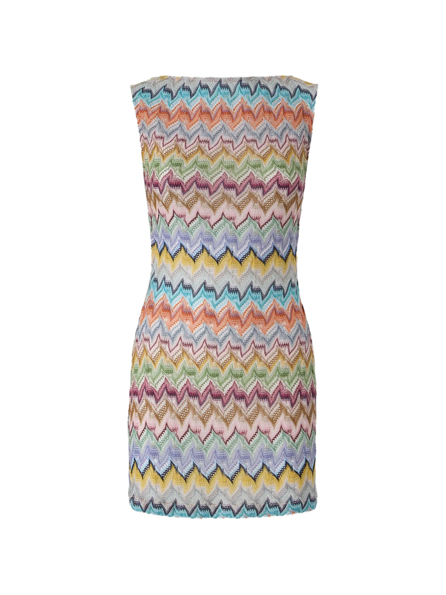 Zigzag-knit backless beach dress