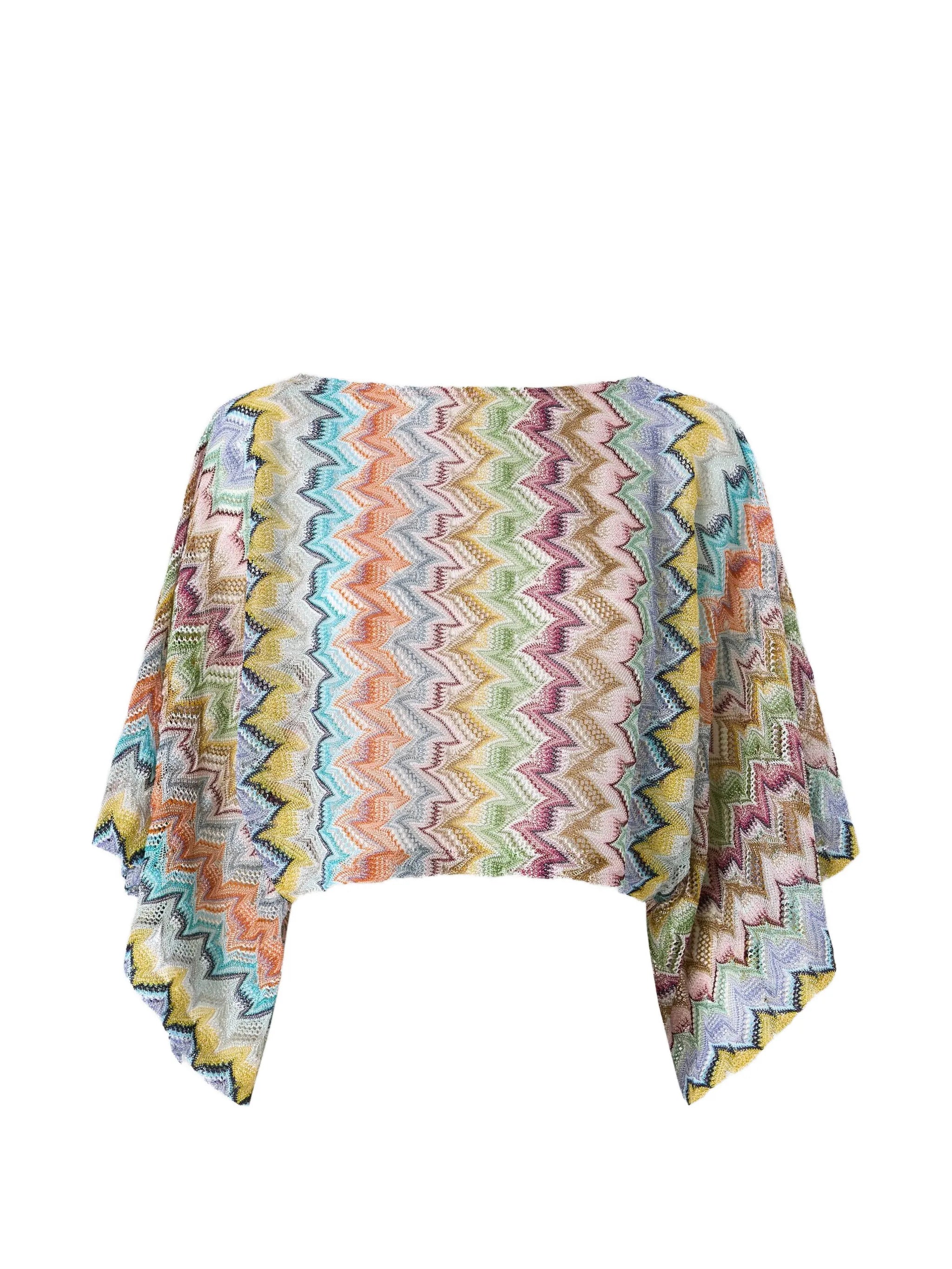 lamé cover-up top with batwing sleeves
