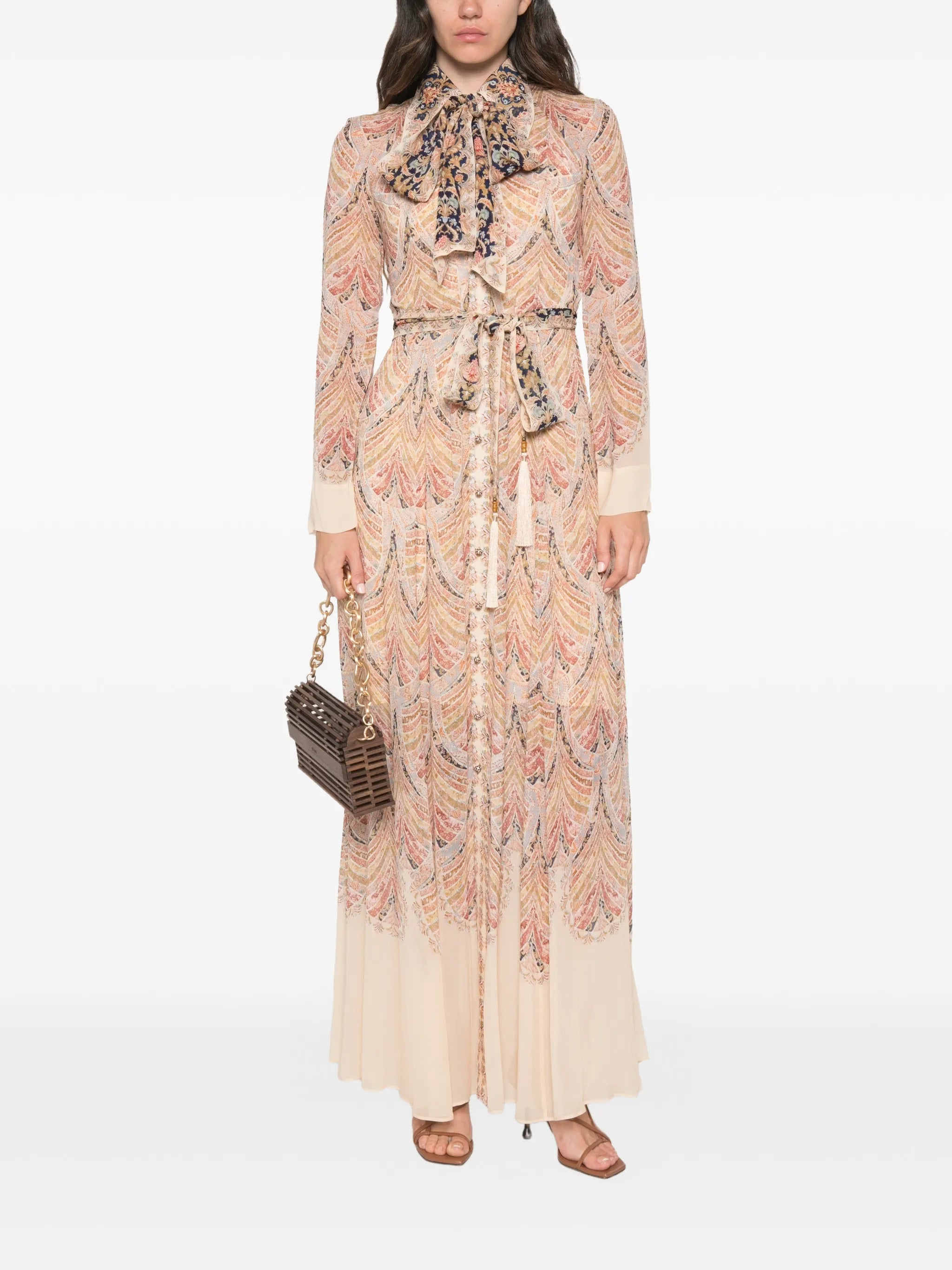 Valiant pussy-bow paisley-print maxi dress