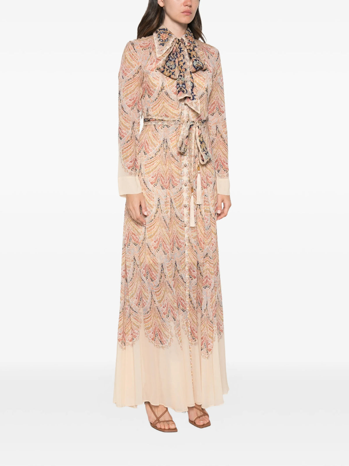 Valiant pussy-bow paisley-print maxi dress