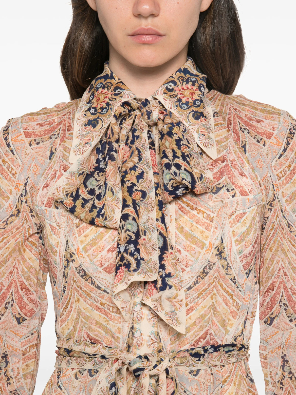 Valiant pussy-bow paisley-print maxi dress