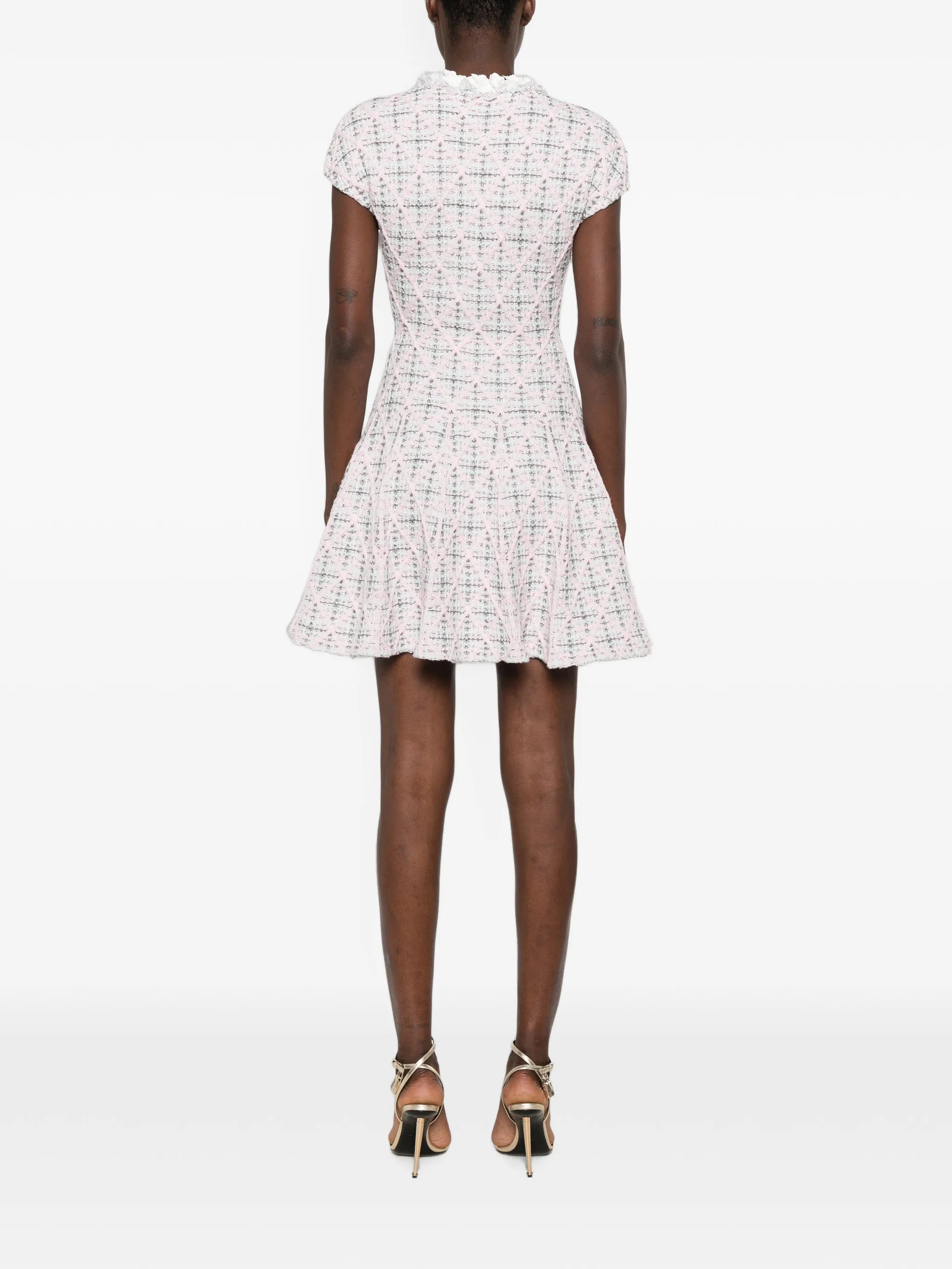 diamond-pattern mini dress