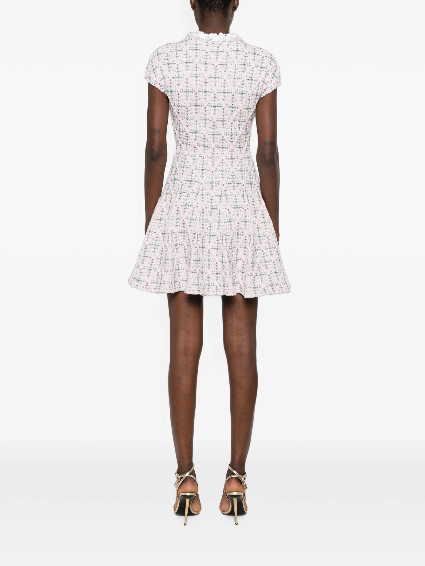 diamond-pattern mini dress