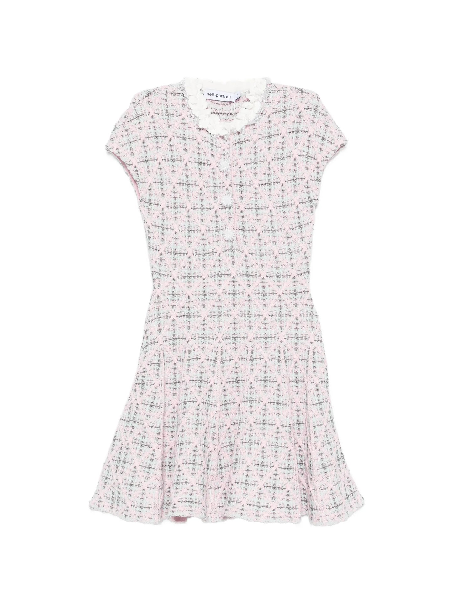 diamond-pattern mini dress