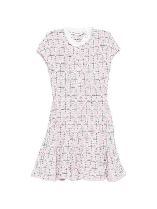 diamond-pattern mini dress
