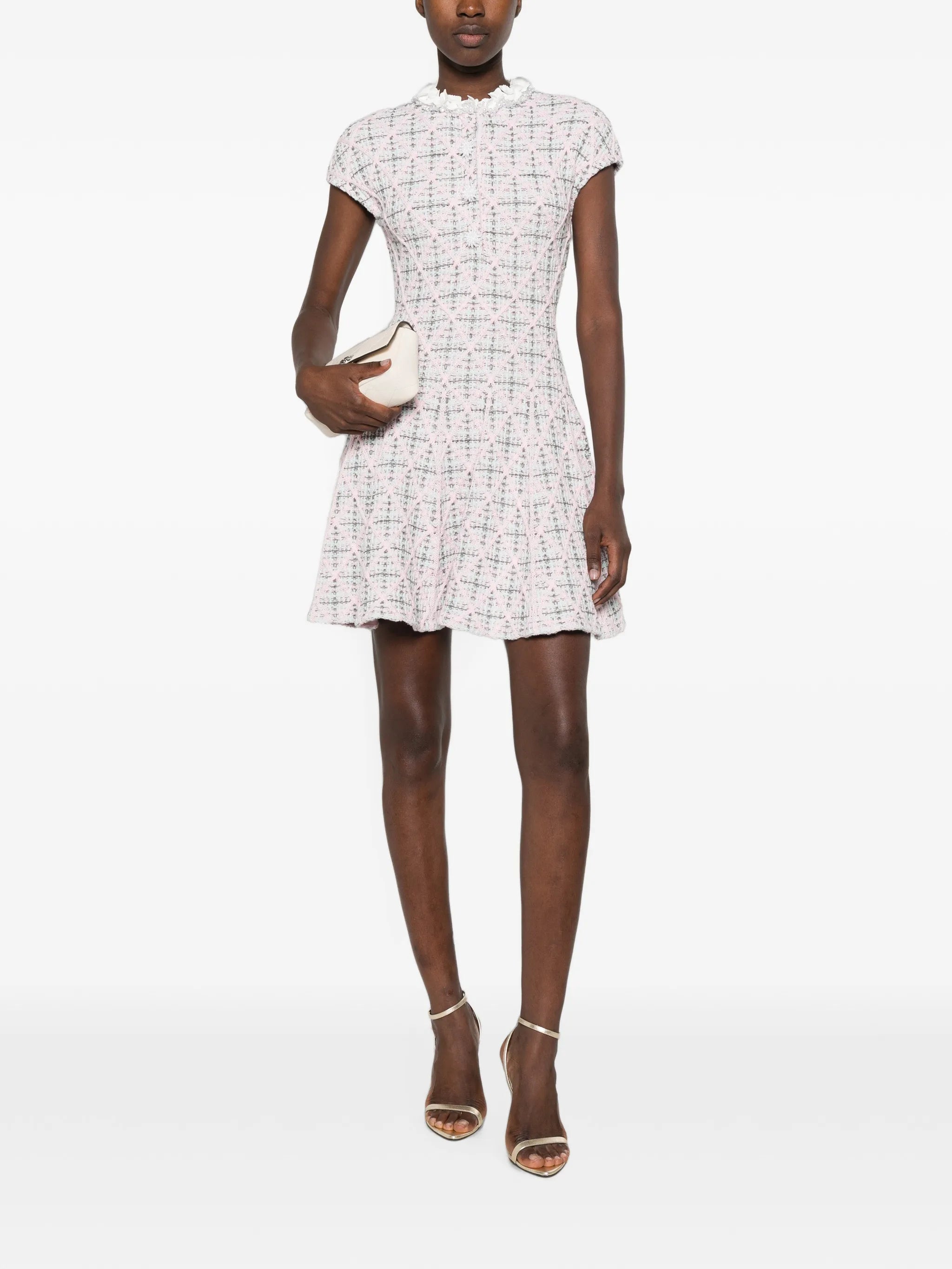 diamond-pattern mini dress