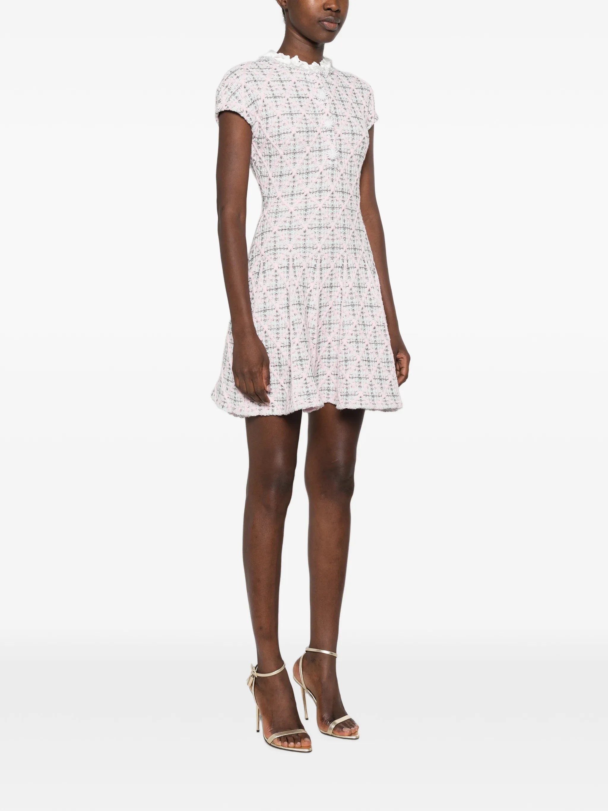 diamond-pattern mini dress