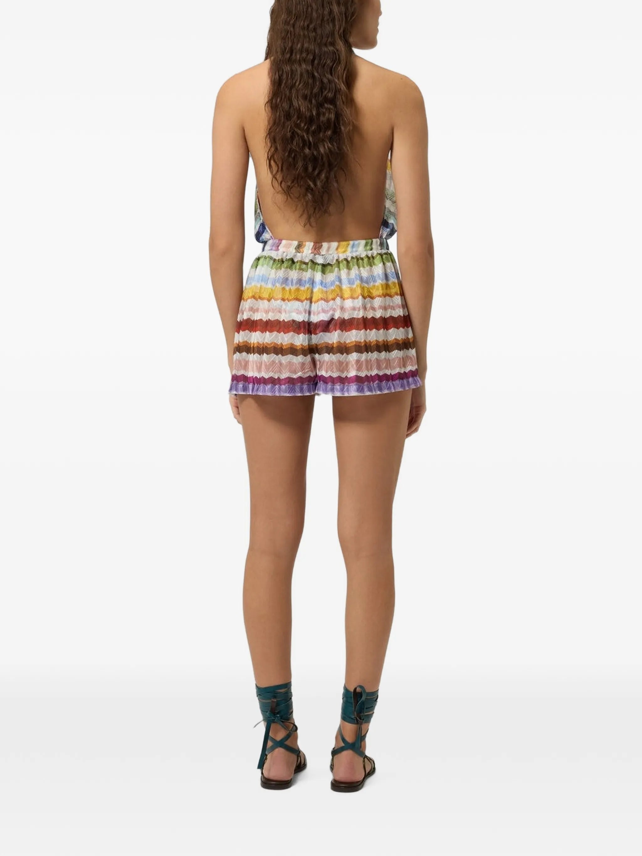 short Zigzag tulle cover-up jumpsuit