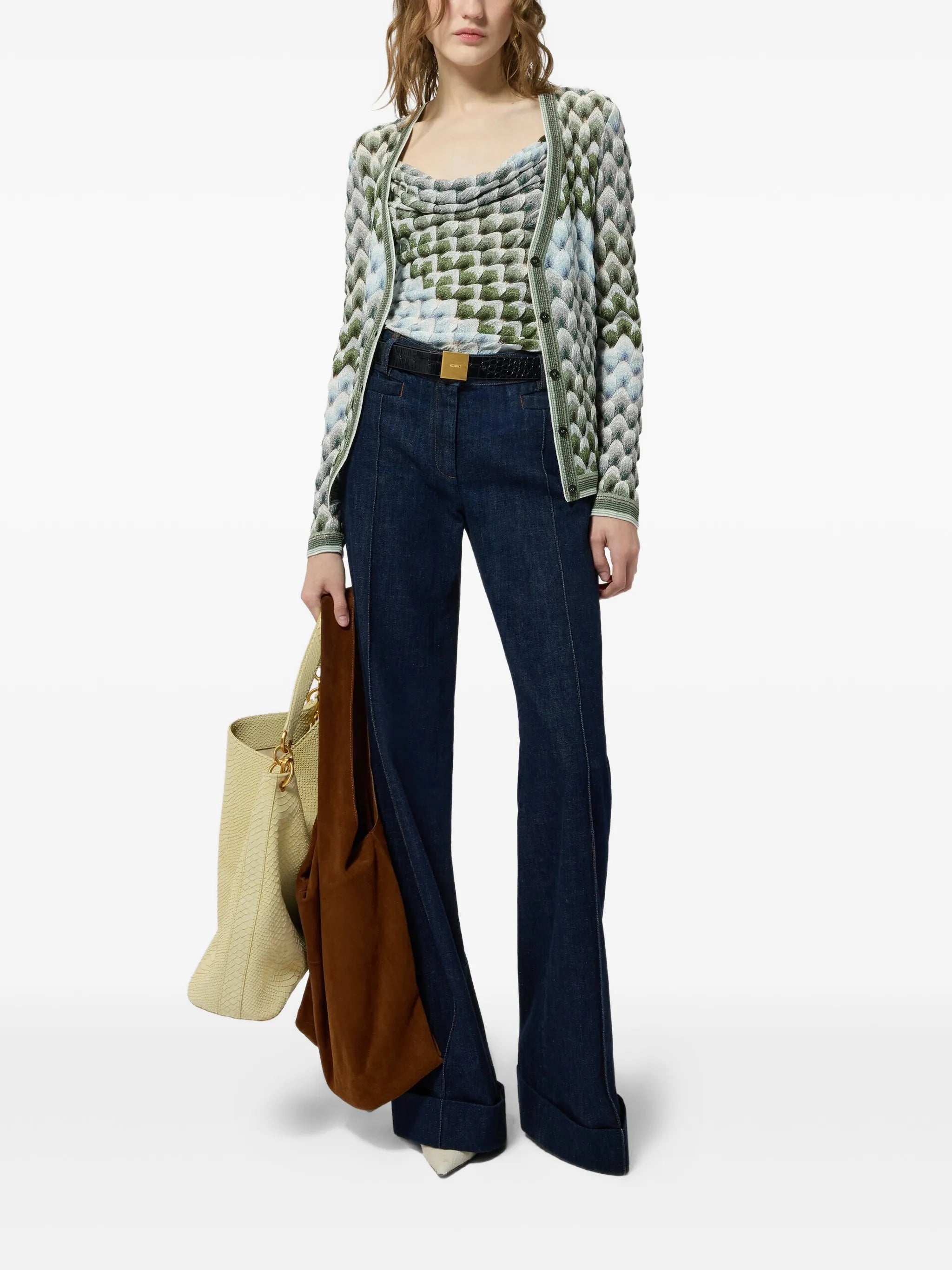 geometric-pattern spaghetti-strap top
