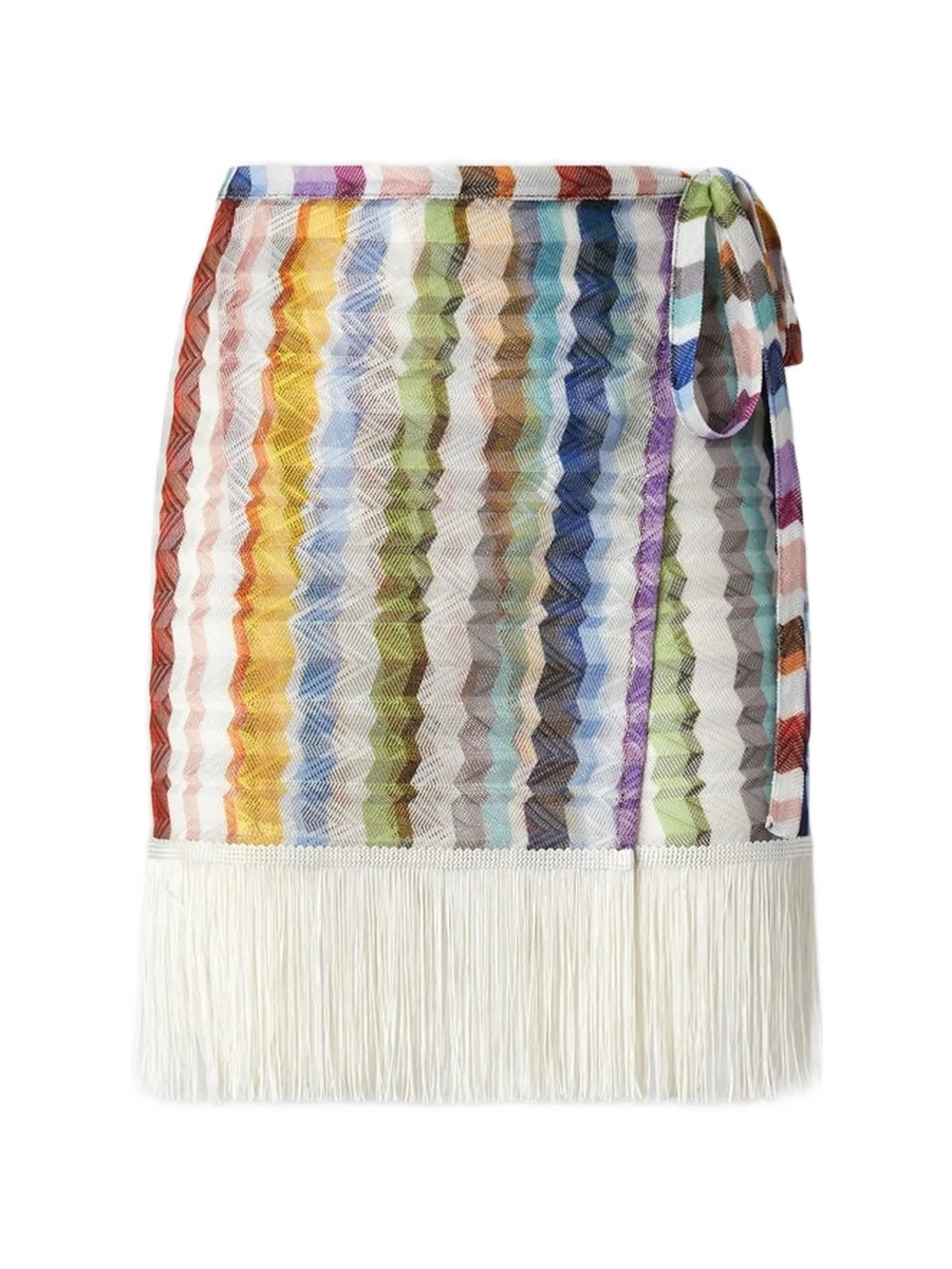 wrap mini skirt with fringes