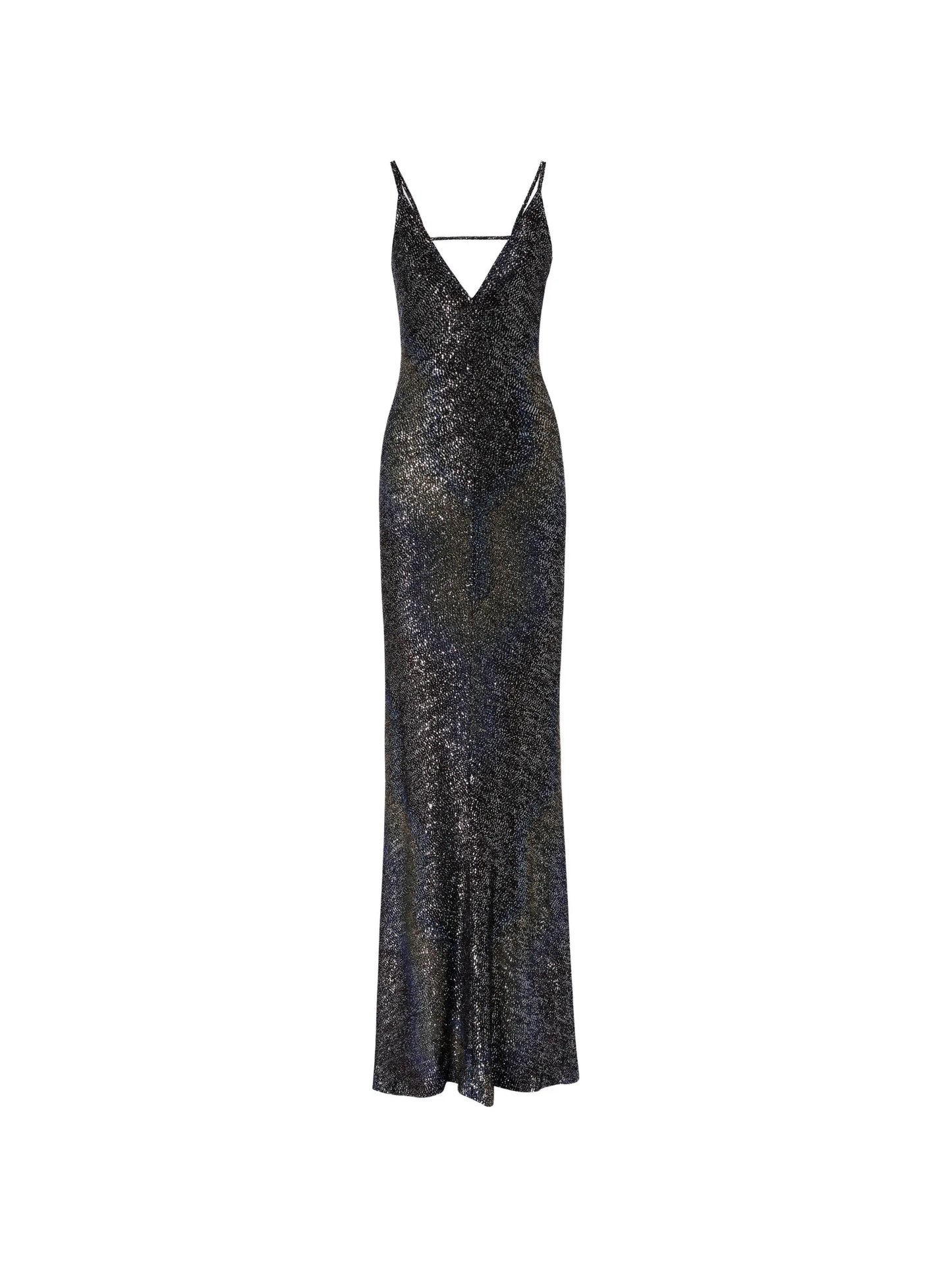 sequin-embellished chevron-knit dress