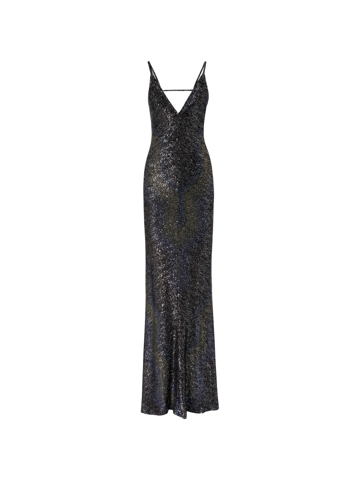 long dégradé knit dress with sequins