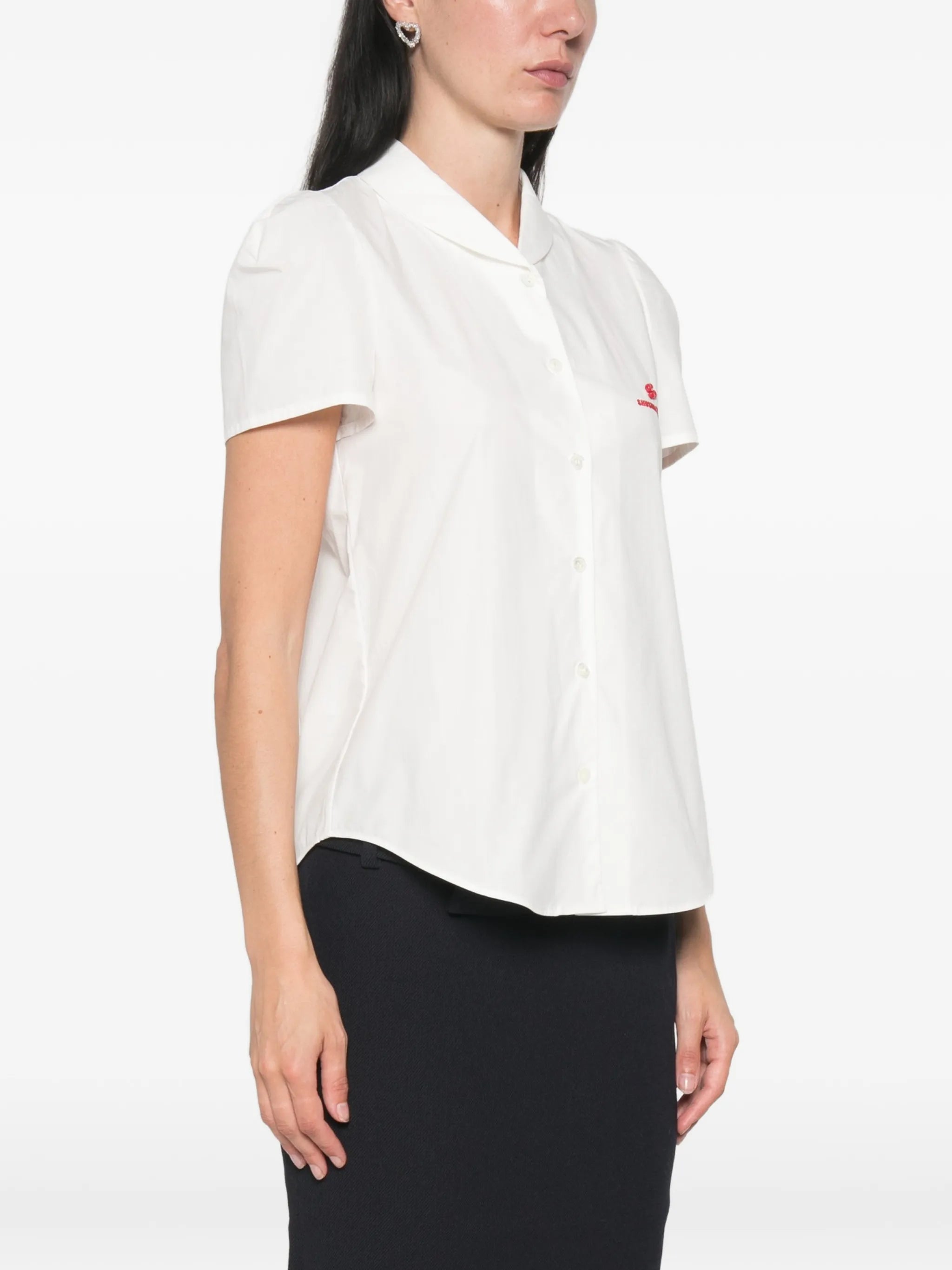 logo-embroidered short-sleeve shirt