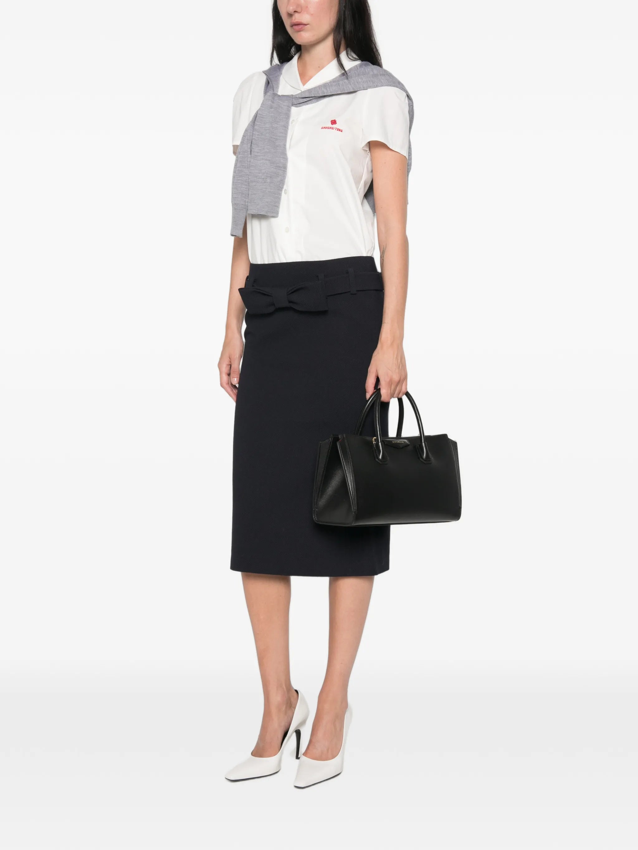 logo-embroidered short-sleeve shirt