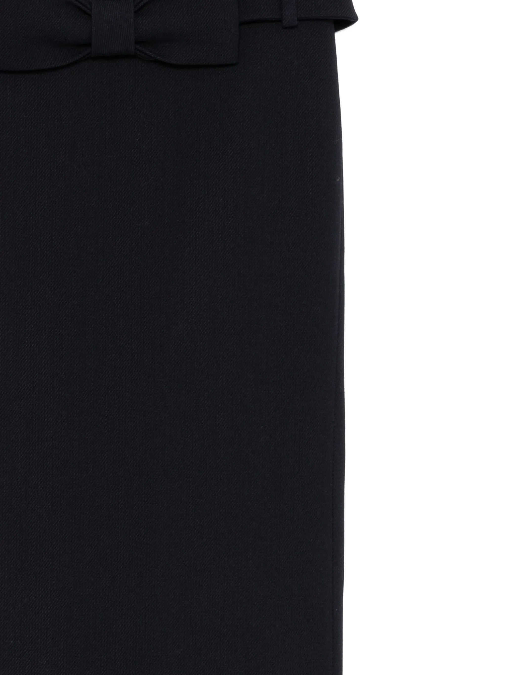 bow-detail wool skirt