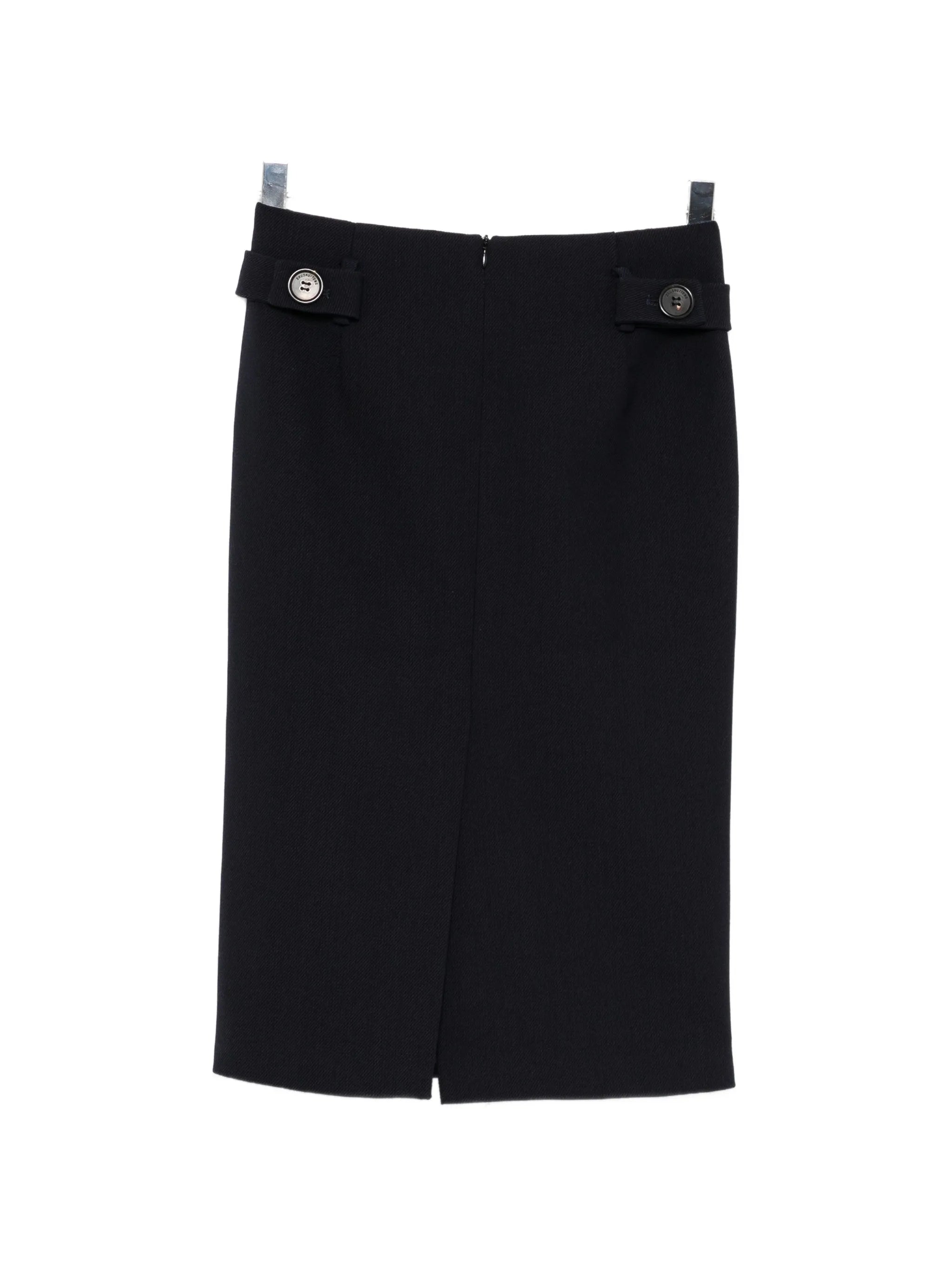 bow-detail wool skirt