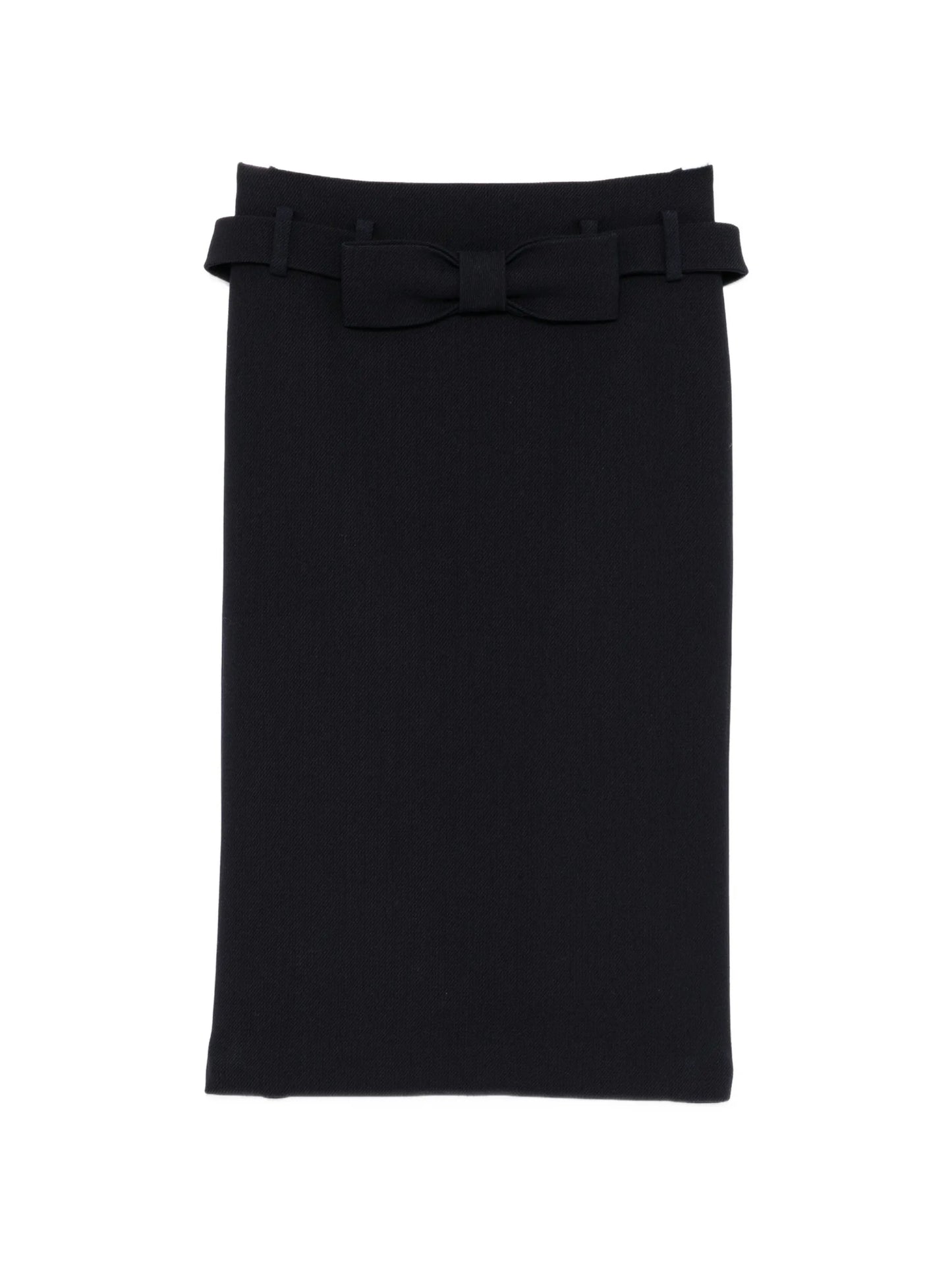 bow-detail wool skirt