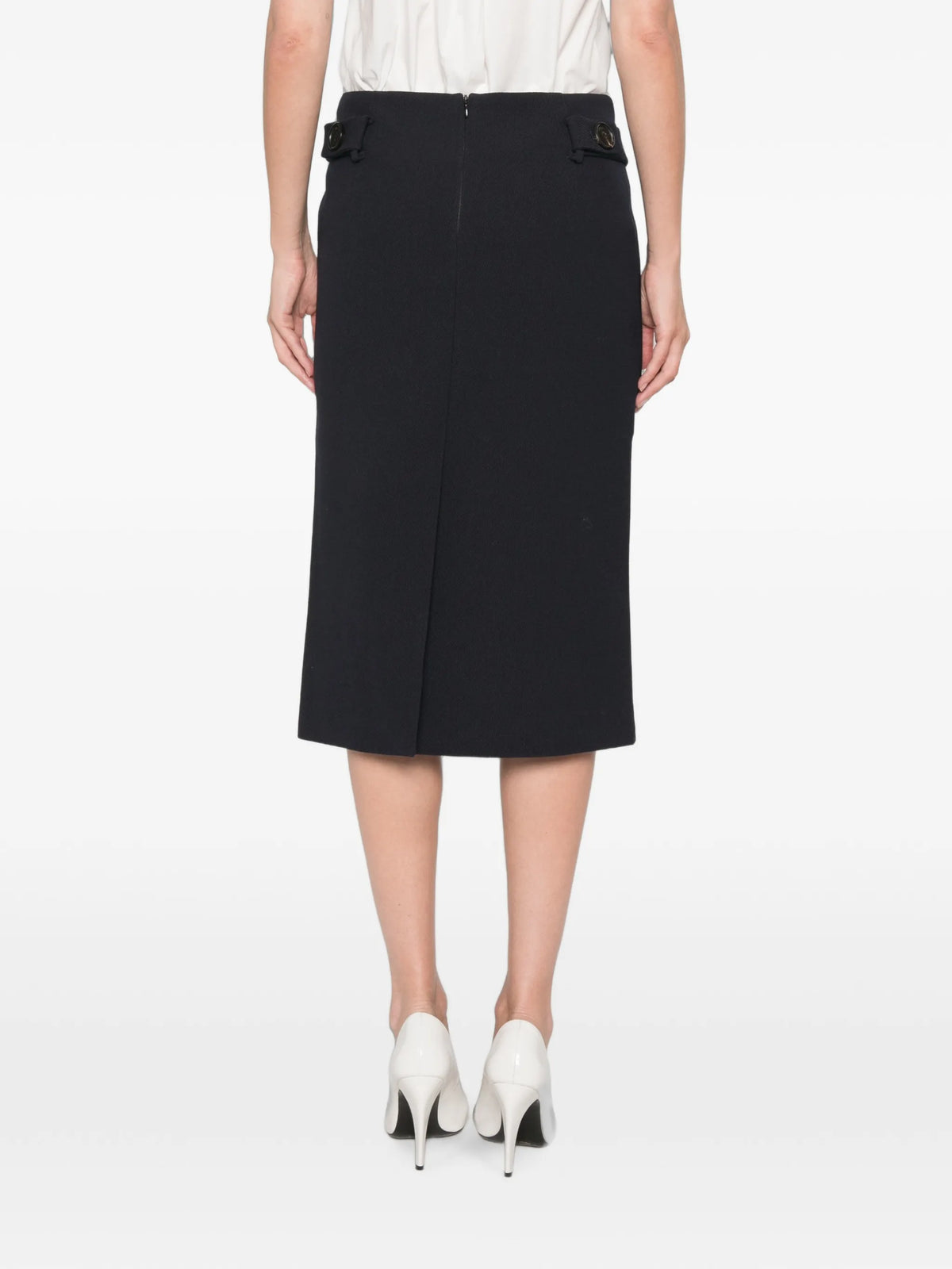 bow-detail wool skirt