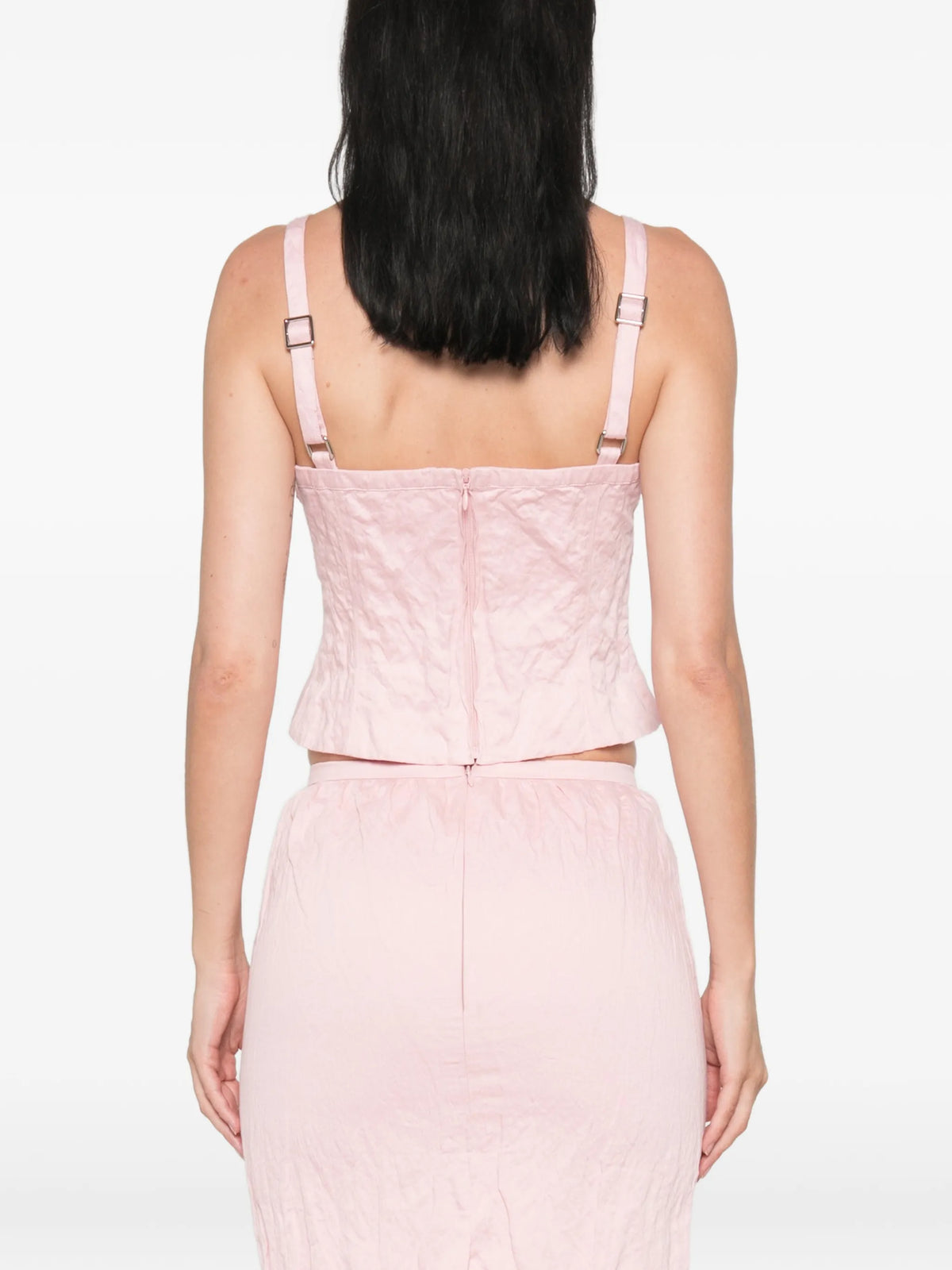 ruffled lace-trim top