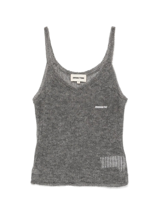 knit spaghetti-straps top