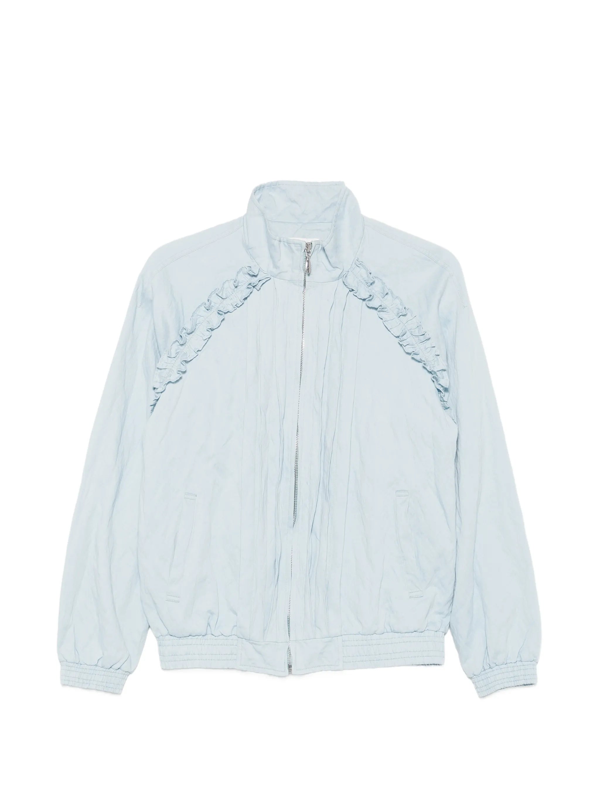 ruffled crinkle-effect jacket