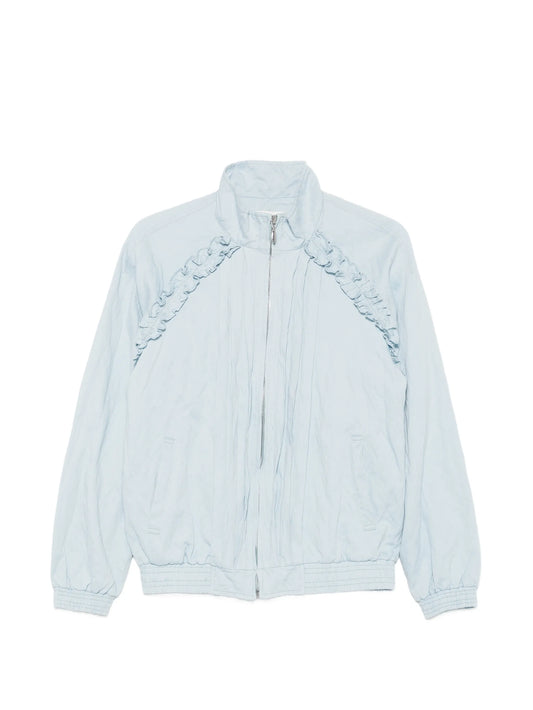 ruffled crinkle-effect jacket