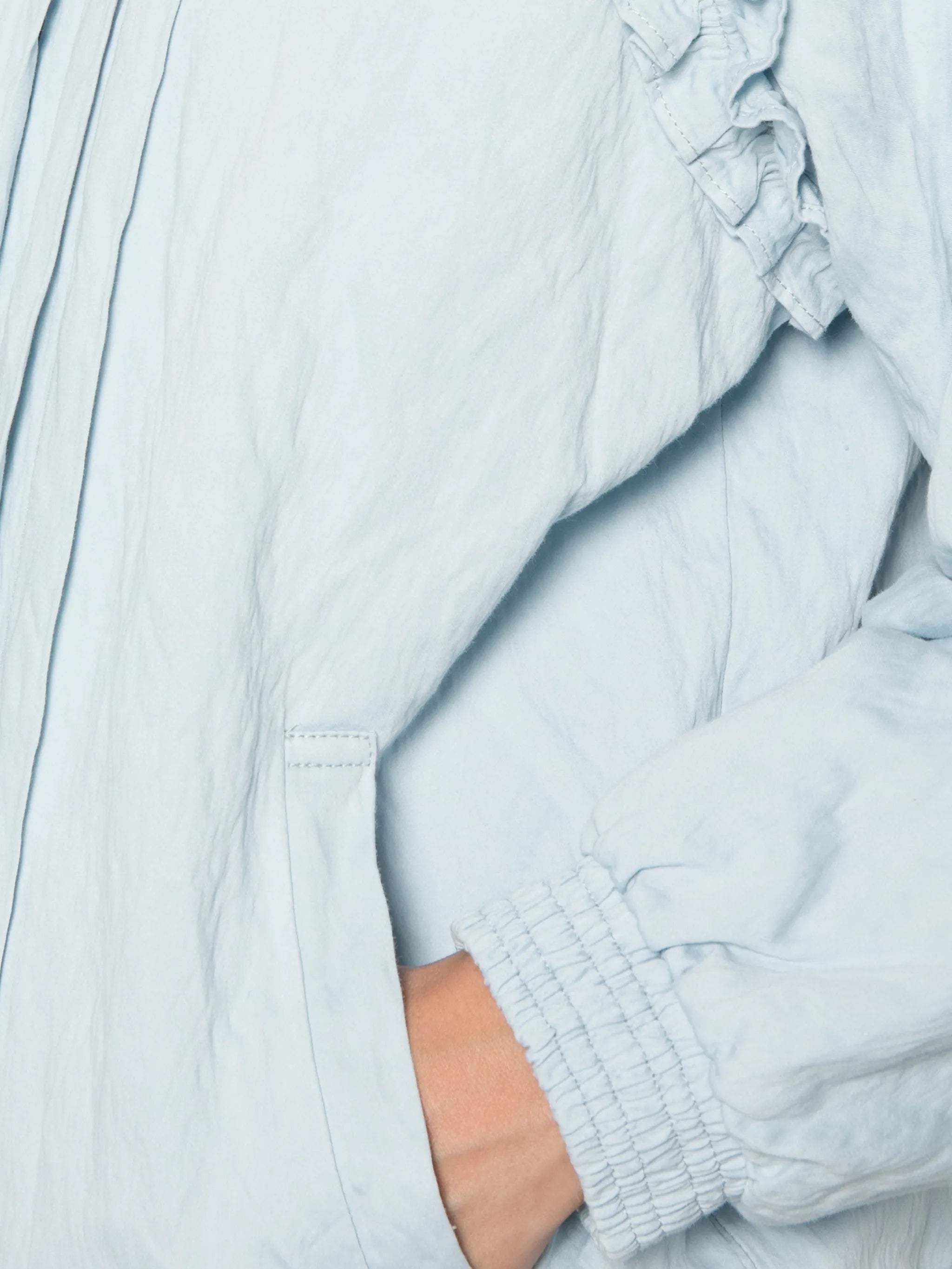ruffled crinkle-effect jacket