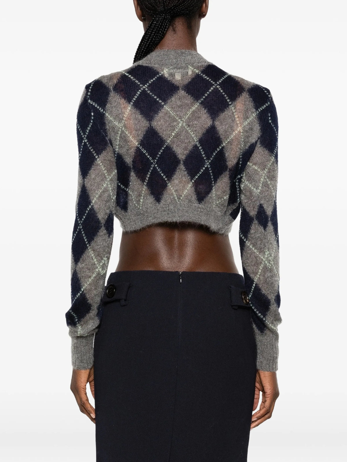 argyle cropped cardigan