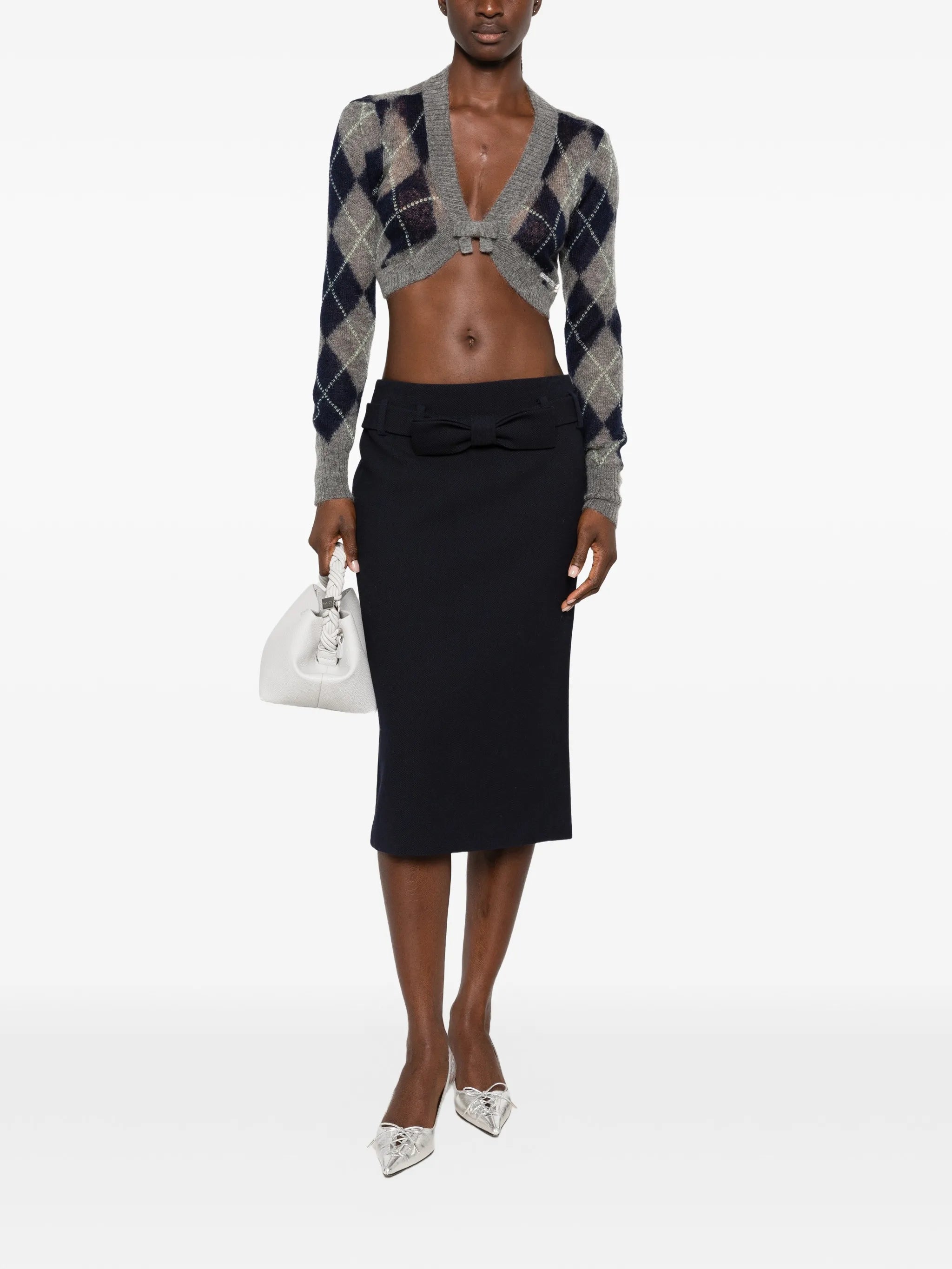 argyle cropped cardigan