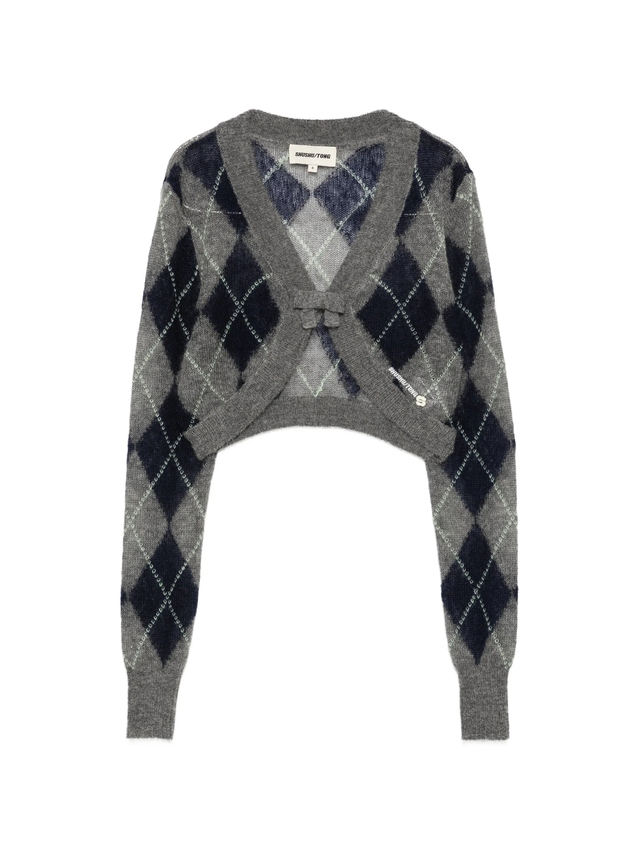 argyle cropped cardigan