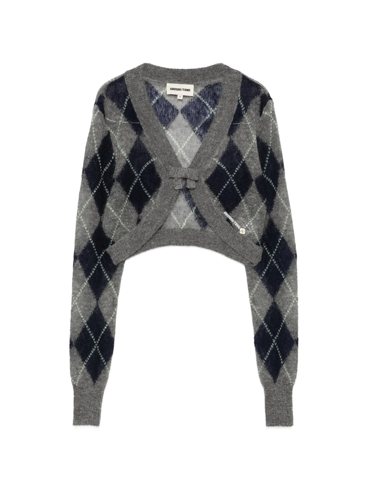 argyle cropped cardigan