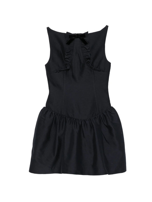 ruffled bow-detail mini dress