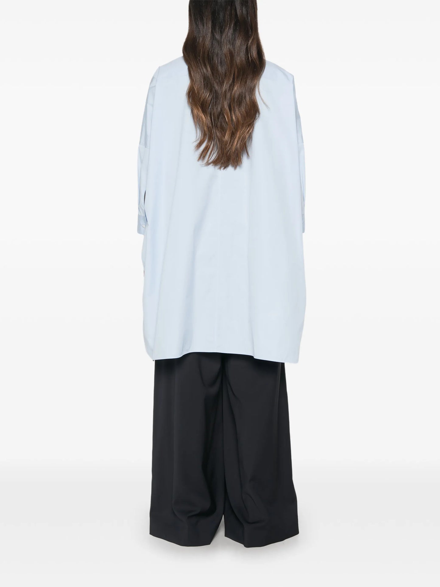 oversized curved-hem shirt