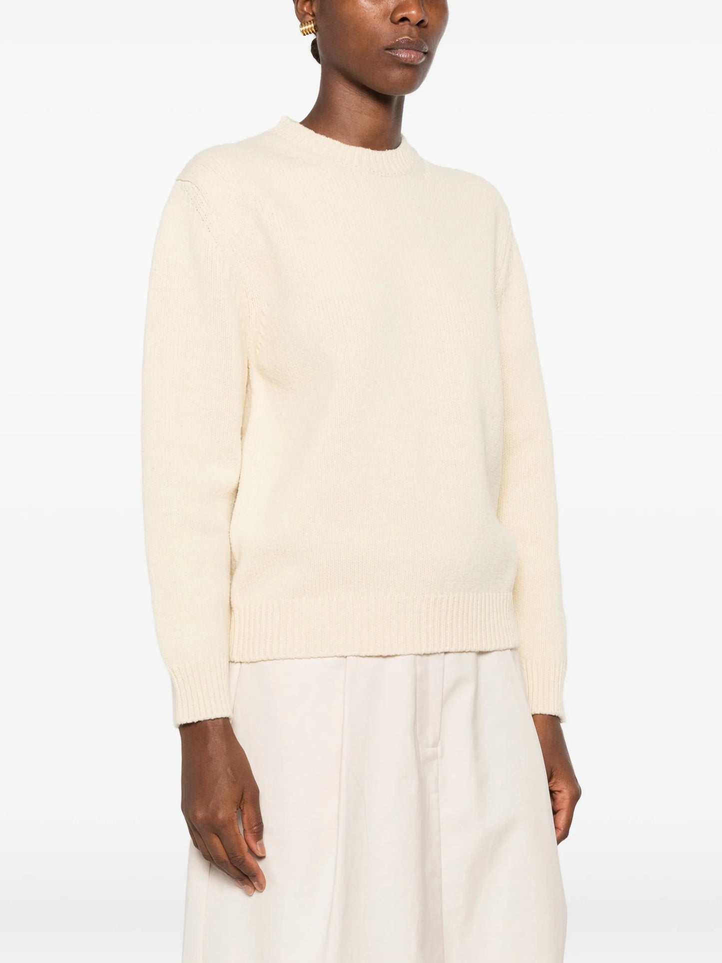 ribbed-knit crew-neck sweater