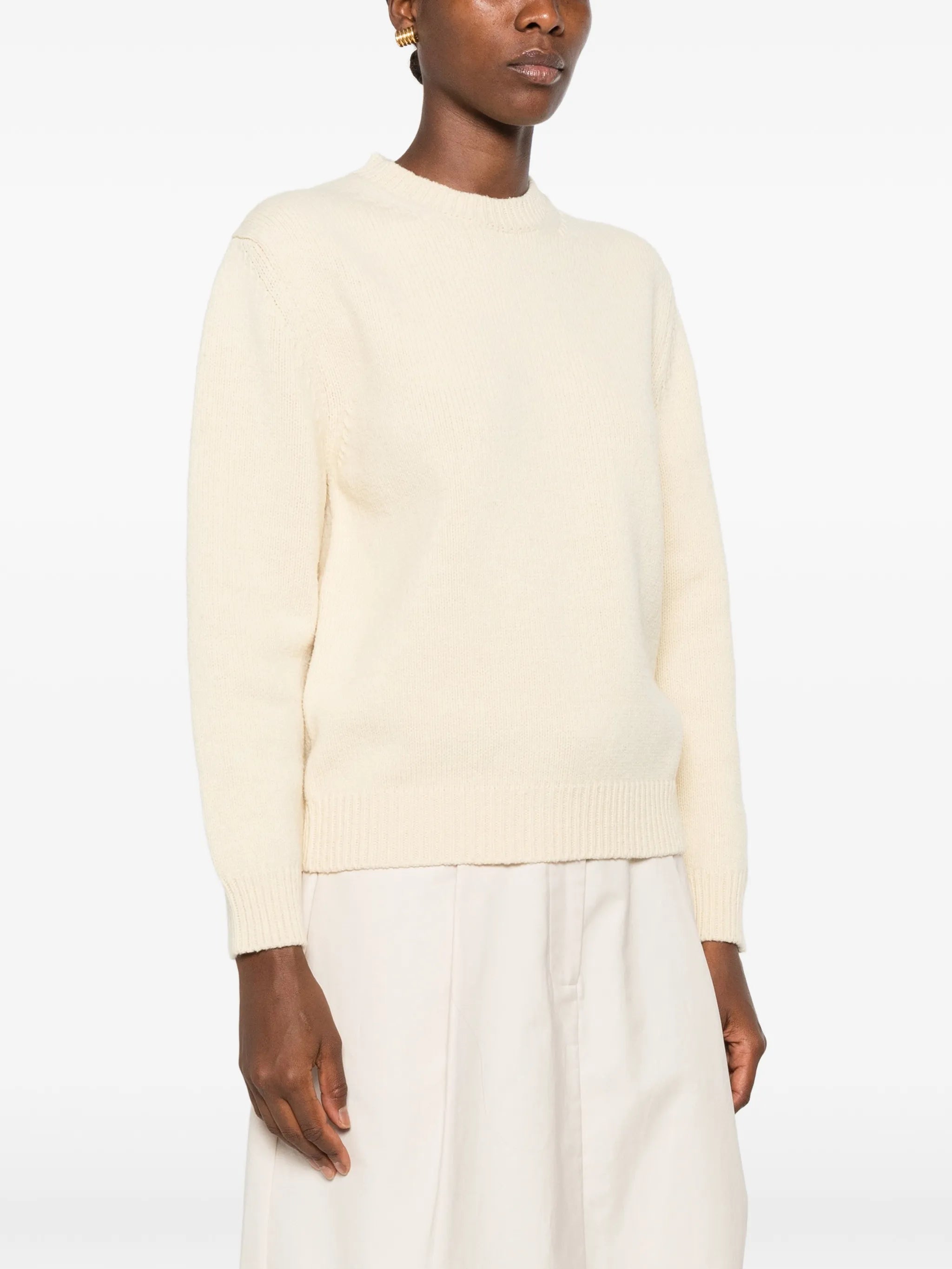 ribbed-knit crew-neck sweater