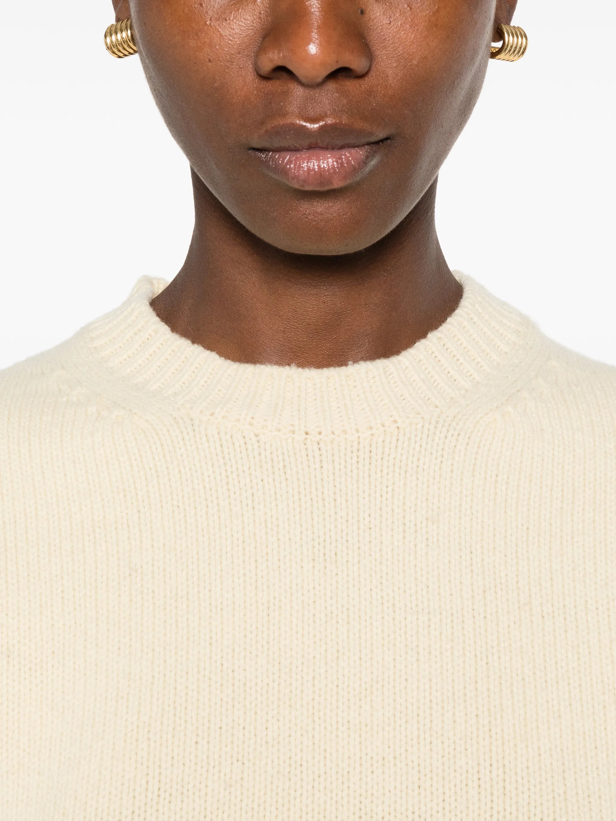 ribbed-knit crew-neck sweater