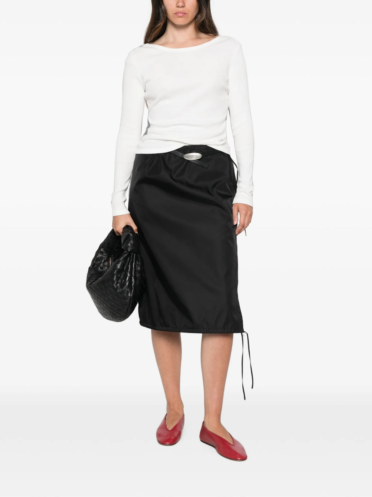 ribbed-knit long-sleeve top