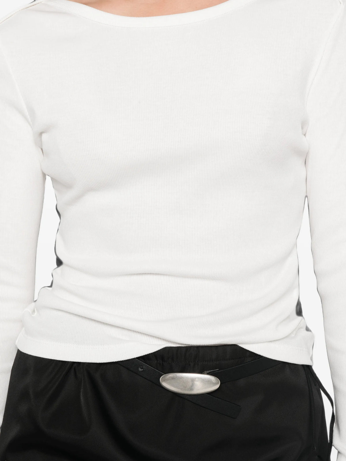 ribbed-knit long-sleeve top