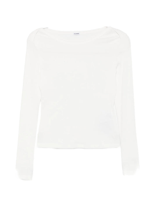 ribbed-knit long-sleeve top