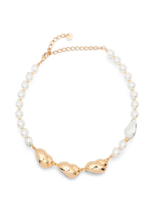shell-detail faux-pearl necklace