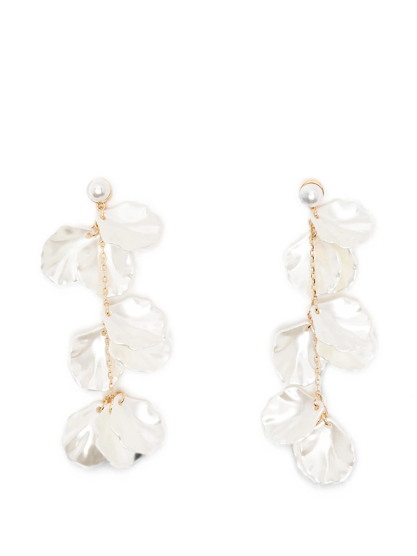 petal-detail drop earrings