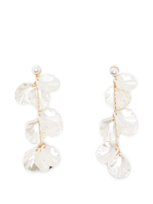 petal-detail drop earrings