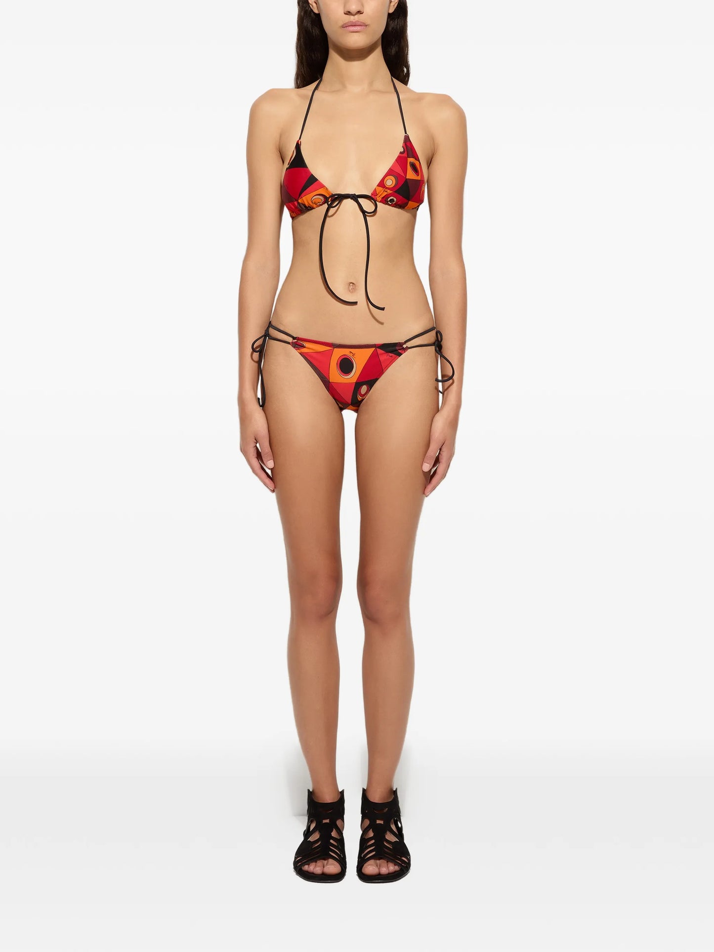 Occhi-print triangle bikini top