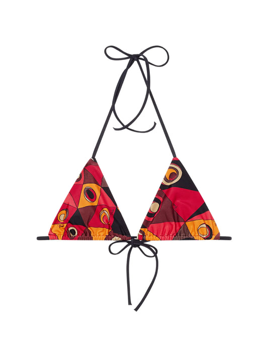 Occhi-print triangle bikini top