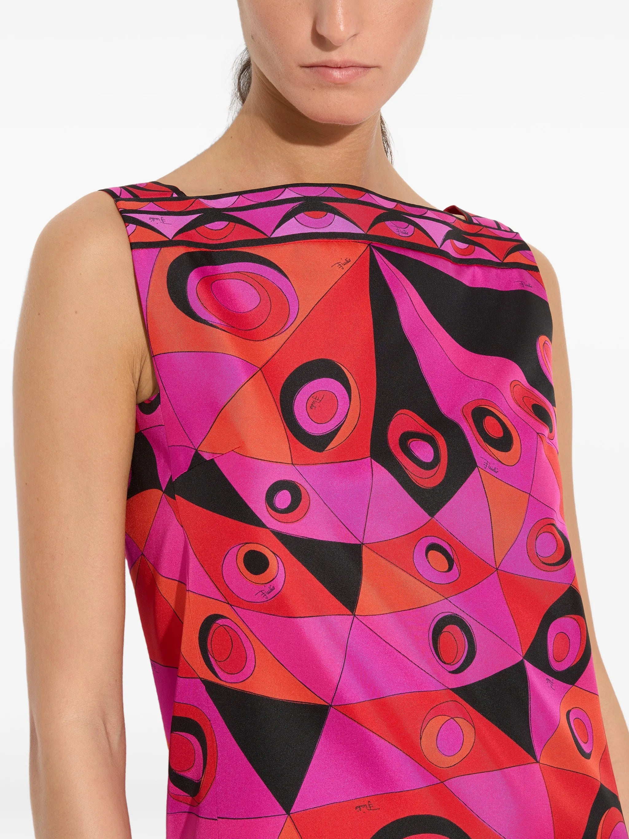 Occhi-print silk dress