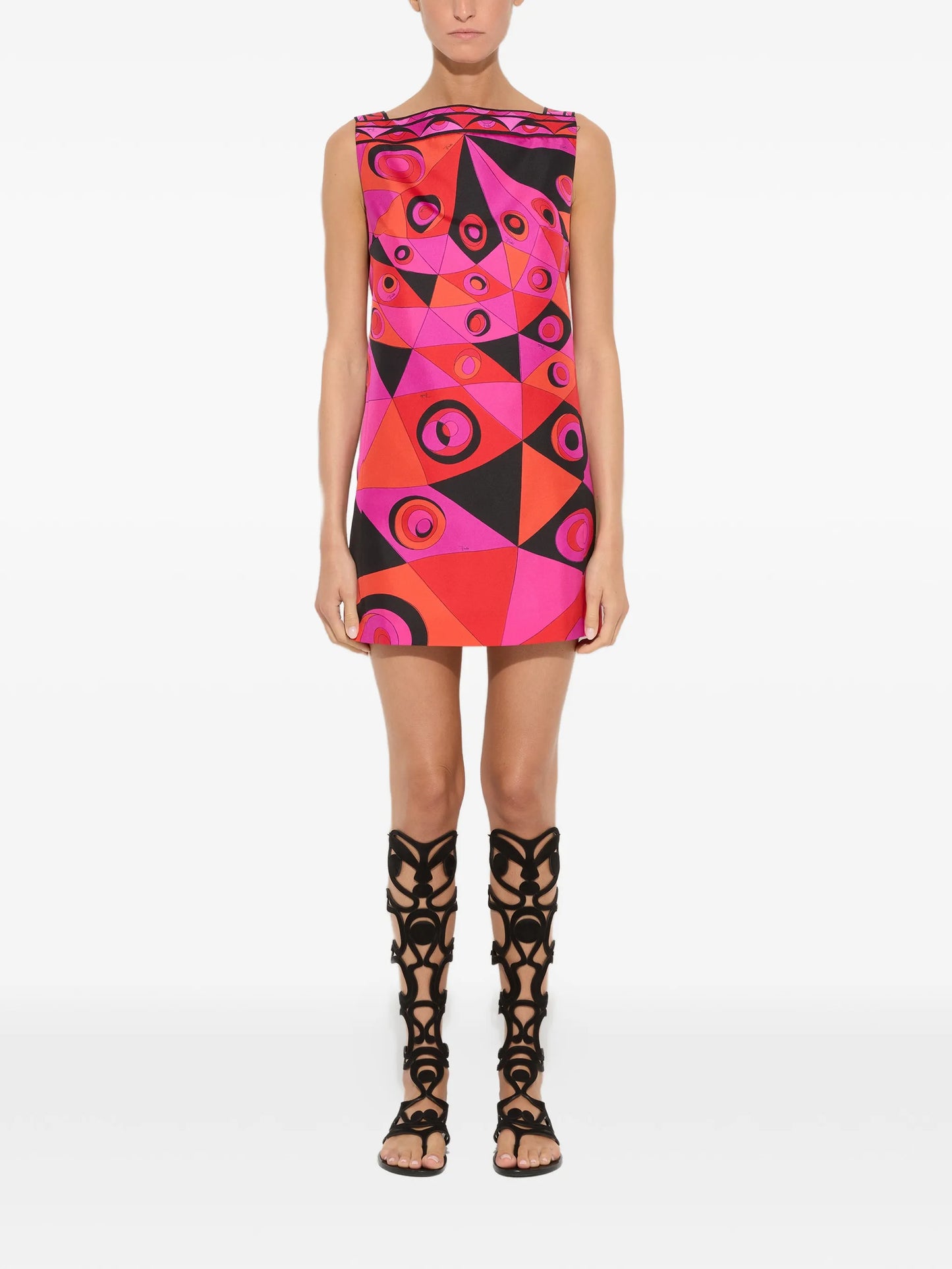 Occhi-print silk dress